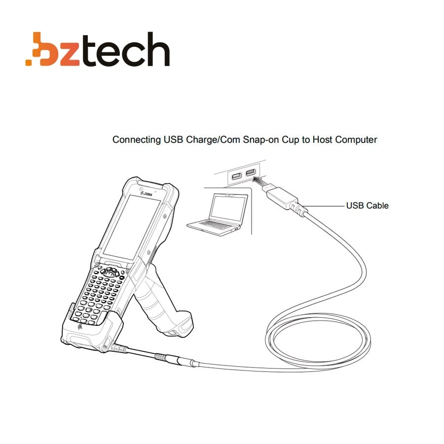 Cabo Zebra Usb Para Coletor Mc93 E Mc94 Carga E Comunicação Necessita Fonte De Alimentação E 7096